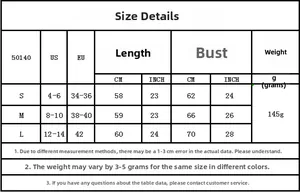 Size chart detail for lace V-neck slip nightgown showing measurements in S, M, and L