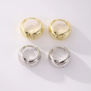 S925 sterling silver drop hoop earrings in polished gold and silver finishes