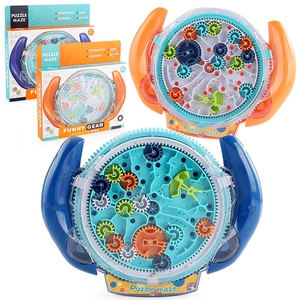 Educational gear puzzle maze toy for kids featuring colorful tracks and handheld design