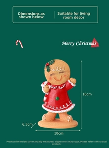 Christmas gingerbread man ornament dimensions showing 16cm height and resin details