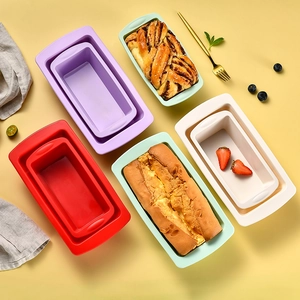 Rectangle silicone bread molds in various colors and sizes for home oven baking