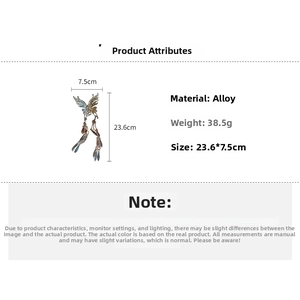 Spécifications de taille détaillées pour pince papillon à longs glands