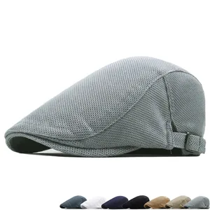 Summer Mesh Beret Forward Hat Cotton Polyester Breathable Adjustable Sunscreen Ivy Cap For Outdoor Casual