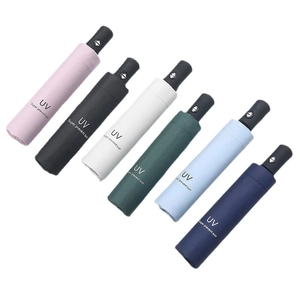Automatic UV protection umbrellas in six colors with matching cases and matte handles