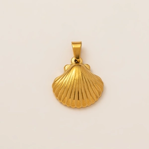 Golden starfish seashell pendant in 18K gold plated stainless steel for jewelry DIY