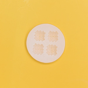 Handmade Danish cookie silicone mold with four-cavity swirl pattern for DIY baking crafts