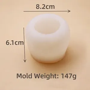 Stampo in silicone a sfera diamantata 3D per candele con diametro 8,2cm e altezza 6,1cm