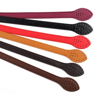 Adjustable PU leather bag straps with stitching and pre-punched holes in six colors