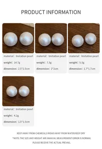 Tabella comparativa delle dimensioni per orecchini a perla vintage in stile francese