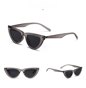 Detailed multi-angle views of 95127 cat-eye sunglasses in transparent grey finish