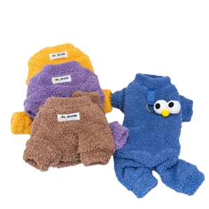 Cute teddy fleece warm pet clothes for dogs and cats in assorted colors on white background
