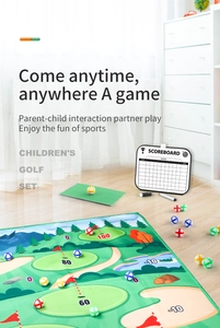 Set de golf infantil con alfombra de bosque bolas adhesivas y tablero de puntos
