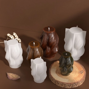Rotating spiral wave candle silicone molds with finished artistic resin pillars