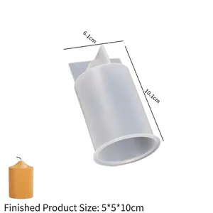 Dettaglio stampo cilindrico in silicone per candele fai-da-te con misure prodotto finito