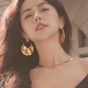 Stainless Steel Irregular Geometric Hoop Earrings 18K Real Gold Plated Metallic Pleated Texture Fashion Jewelry Women