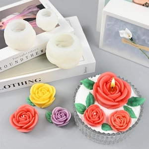 3D-Rosen-Silikonform-Set für DIY handgefertigte Duftkerzen und Kunstharz-Seifenherstellung