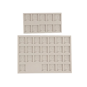 Kit de moules en silicone avec lettres et chiffres rayés pour décoration de gâteaux