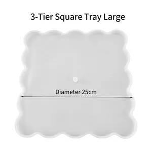 Macro-opname van 25 cm vierkante gegolfde siliconen mal voor epoxyhars trays