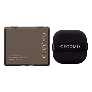 Portable bamboo charcoal facial oil blotting sheets with puff and mirror case
