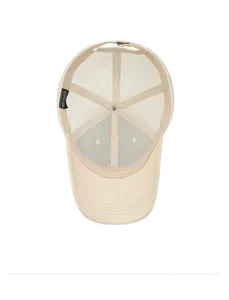 Detailed interior of mesh baseball cap showing breathable net fabric and metal buckle