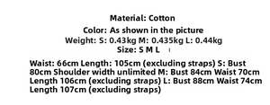 Detailed size chart for the halter neck backless dress with chest and waist measurements