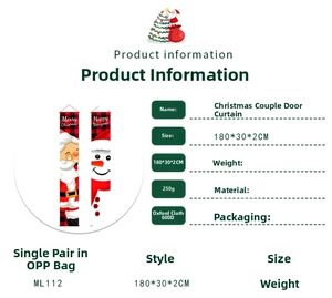 Detailed infographic of 180x30cm Christmas porch banners with 600D Oxford fabric specs