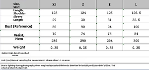 Tableau des tailles pour robe midi plissée en coton peigné avec mesures du XS au L