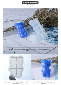 Macro shot of bear-shaped silicone mold showing high flexibility and easy release texture