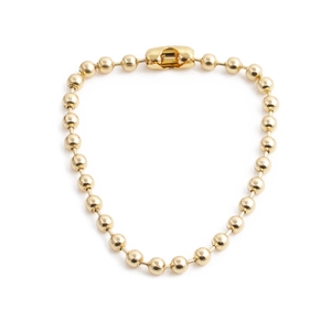 Fashionable golden spherical bead necklace and bracelet set in minimalist style