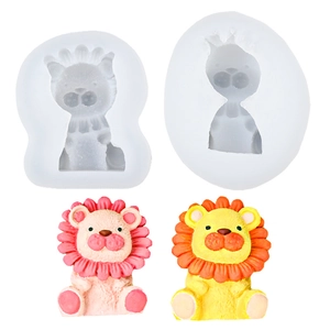 Cute cartoon lion silicone mold for DIY resin ornaments and aromatherapy plaster crafts