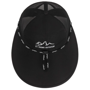 Professioneller schwarzer Outdoor-Sonnenhut mit breiter Krempe und Mesh für Herren