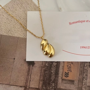 925 Sterling Silver Necklace Pendant Irregular Spiral Teardrop Croissant Minimalist Chic Geometric Jewelry For Women