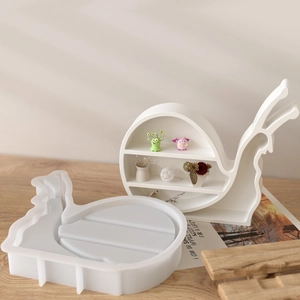 Detail of snail silicone mold for DIY resin storage shelf and miniature plant holder