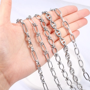 Divers styles de chaînes en acier inoxydable argenté pour la création de colliers