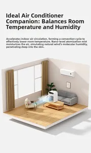 3D isometric view of portable pet cooling fan with mist humidifier for living room