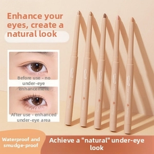 Waterproof eyeshadow sticks in five shimmer shades with before and after eye makeup effects