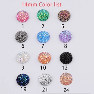 Round Flatback Resin Cabochons Starry Sky Glitter Patches For DIY Jewelry Making Crafts Decoration