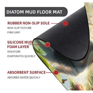 Three-layer structure of the absorbent diatom mud mat with non-slip rubber backing