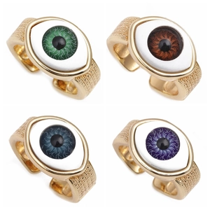 Evil Eye Adjustable Ring Gold Plated Copper Micro Set Zircon Fashion Jewelry For Women Trendy Boho Style Gift