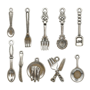 Charms De Cuisine En Alliage Argent Antique Pendentifs Vaisselle Pour Fabrication De Bijoux DIY Collier Bracelet Accessoire