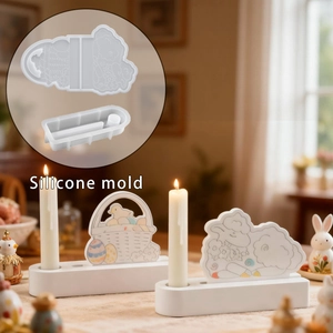 DIY Silicone Mold Candle Holder Sheep Duckling Easter Pattern Resin Gypsum Craft Aromatherapy Desktop Decor Home Ornament