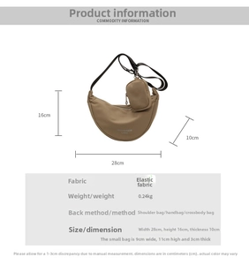 Guida alle dimensioni della borsa a tracolla in nylon con logo e borsellino piccolo