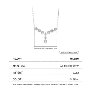 Elegant S925 sterling silver Y-shaped necklace with sparkling flower cluster pendants