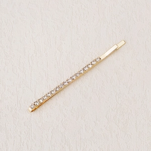 Elegant gold metal hair clip with sparkling rhinestones for women hair accessories