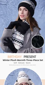 Detailed view of the thick plush fleece lining inside the winter knitted hat and scarf