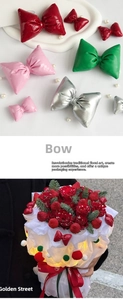 3D puffy faux leather Christmas bows for gift wrapping and DIY floral arrangements