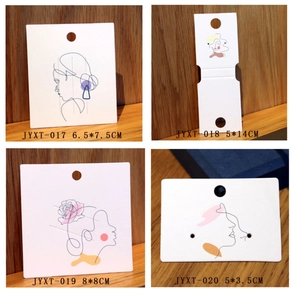 Abstract line art jewelry display cards in various sizes for earrings and necklaces