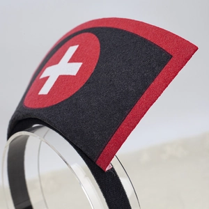 Halloween nurse hat headband with red cross felt design for cosplay and party costume