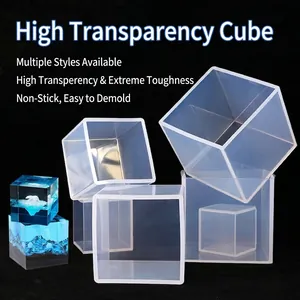 Cube Silicone Mold High Transparency Flexible For DIY Resin Epoxy Casting Dried Flower Specimen Desktop Ornament Craft