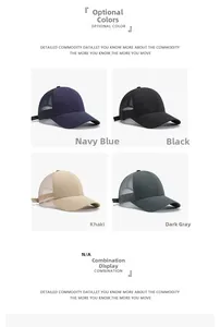 Griglia di cappellini da baseball in rete ad asciugatura rapida in vari colori